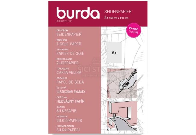 Hedvábný papír Burda, střihový papír