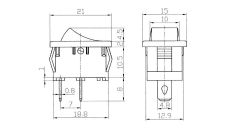 Spínač/vypínač pro domácí šicí stroje 250V/6A/faston 4,8/kontakty 2