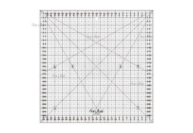 Rastrové pravítko na patchwork 30x30cm M3030-BK černé
