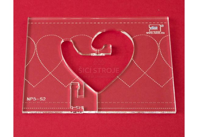 Quiltovací pravítko bordura srdce NP5-S2 (5 mm)