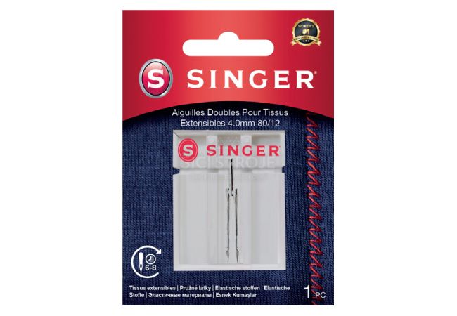 Dvojjehla na streč Singer 4 mm 1x80