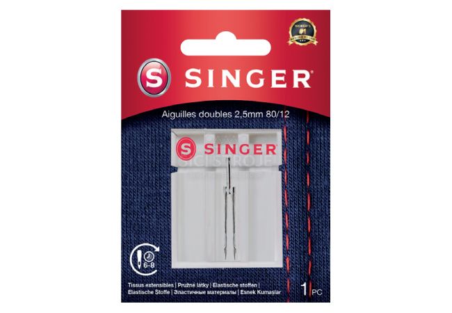 Dvojjehla na streč Singer 2,5 mm 1x80