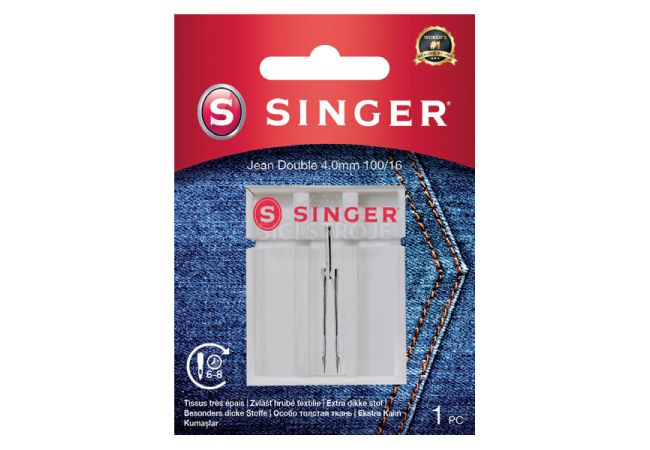 Dvojjehla na džínovinu Singer 4 mm 1x100