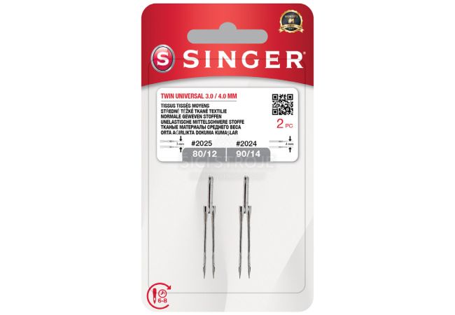 Jehly Singer 2024/2025 - 80/12, 3,0 mm + 90/14, 4,0 mm - 2 ks - Twin