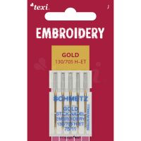 Vyšívací jehly zlaté TEXI EMBROIDERY GOLD 130/705 H-ET 5x75