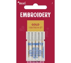 Vyšívací jehly zlaté TEXI EMBROIDERY GOLD 130/705 H-ET 5x75