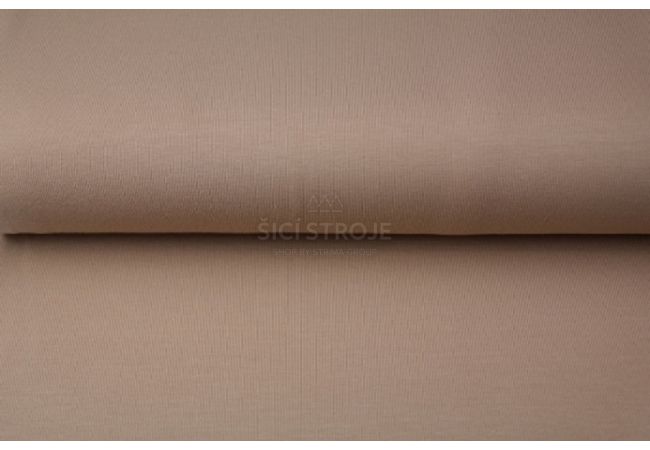 Jednobarevný bavlněný úplet s elastanem - cappuccino