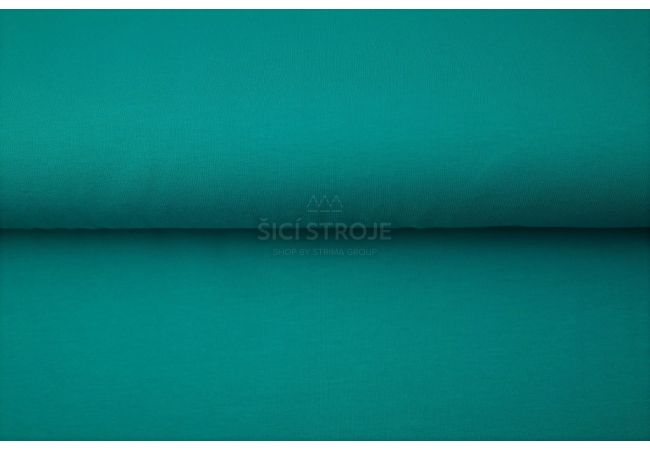 Jednobarevný bavlněný úplet s elastanem - petrol