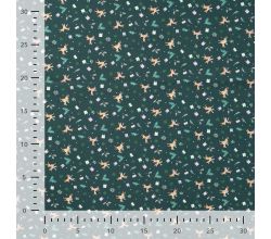 Cotton Poplin Print, Reindeer, Army