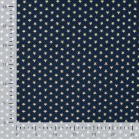 Cotton Poplin Foil Print - Stars Big, Navy
