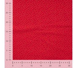 Cotton Poplin Foil Print, Dots, Red