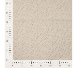 Cotton Poplin Foil Print, Dots, Ecru
