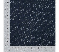 Cotton Poplin Foil Print, Dots, Navy