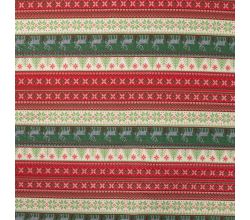 French Terry Print Brushed, Nordic Sweater, Red