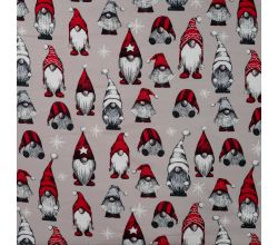 French Terry Print Brushed, Vintage Gnomes, Sand