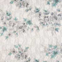 Lace With Embroidery - Ecru/Grey/Mint