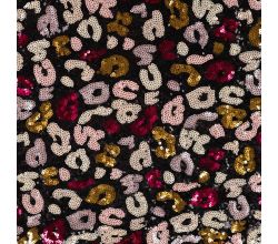 Sequins Animals - Leopard, Black