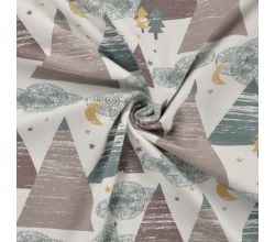 Cotton/EA Jersey Print, Forest Night, Taupe