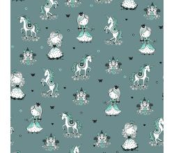 Cotton/EA Jersey Print, Dark Dusty Mint
