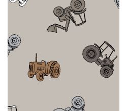 Cotton/EA Jersey Print, Tractors, Sand