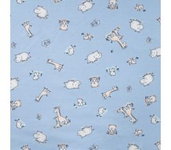 Cotton/EA Jersey - Baby Animals, Blue