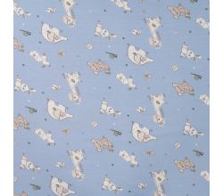 Cotton/EA Jersey Print, Patchwork Animals, Blue