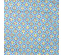 Cotton/EA Jersey Print, Geo Circles, Ochre