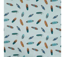Cotton/EA Jersey Print, Surfboards, Baby Blue