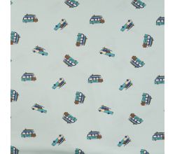 Cotton/EA Jersey Print, Surf Van, Baby Blue