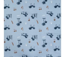 Cotton/EA Jersey Print - Beach, Baby Blue