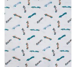 Cotton/EA Jersey Print, Vintage Race Cars, Off White