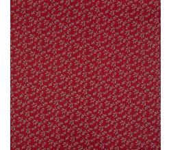 Cotton Poplin Print, Mistletoe, Deep Red