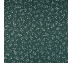 Cotton Poplin Print, Leaves, Green