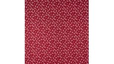 Cotton Poplin Print - Full Small Leaves, Deep Red