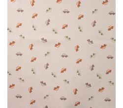 Cotton Poplin Print, Cars, Sand