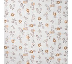 Cotton Poplin Print, Hello Little One, Off White