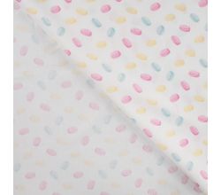 Cotton Poplin Print, Macaroons, Ecru