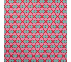 Cotton Poplin Print, Retro, Fuchsia