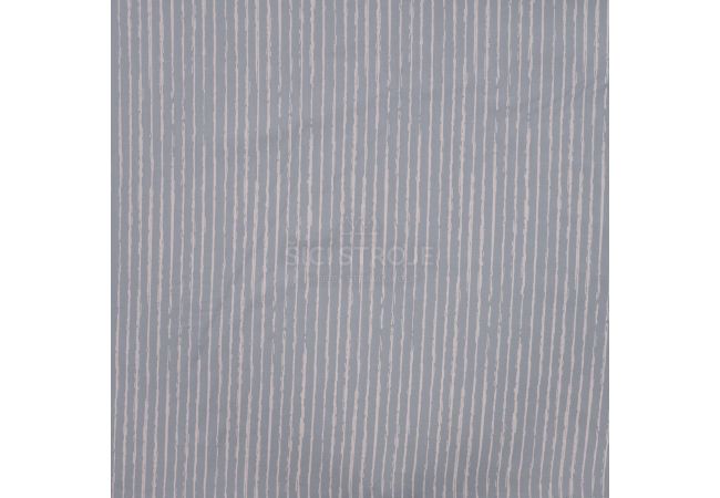 Cotton Poplin Print - Mini Stripes, Dusty Blue