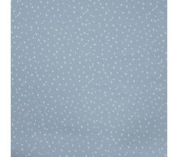 Cotton Poplin Print, Mini Heart, Dusty Blue