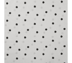Cotton Poplin Print, Dots, Black Off White