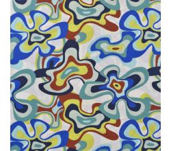 Cotton Poplin Print, Blurry, Denim