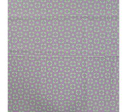 Cotton Poplin Print&Coated, Retro Abstract Flowers, Violet