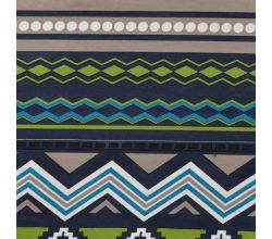 French Terry Print, Ikat Stripe, Denim