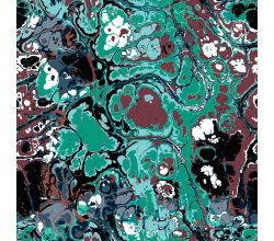 French Terry Brushed Print, Oil Print, Fungus Green