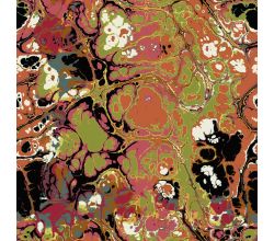 French Terry Brushed Print, Oil Print, Brown