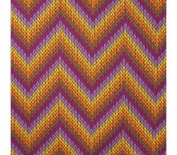 French Terry Brushed Print, Zig Zag Knit, Peach