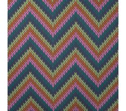 French Terry Brushed Print, Zig Zag Knit, Light Petrol