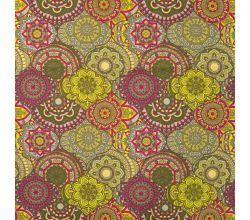 French Terry Brushed Print, Mandala Orient, Khaki