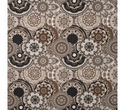 French Terry Brushed Print, Mandala Orient, Sand